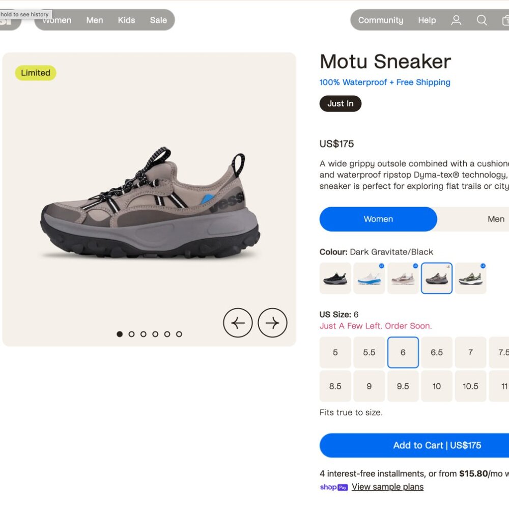⭐NEW⭐ Vessi Motu Lowtop Hiking Shoes, Size 6 | Waterproof, Lightweight, BNIB - Picture 4 of 7